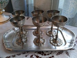 Silver-plated cups on a tray for the 1919-1929 jubilee