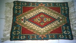 Ritkaság ! 1930-as évek-Kelim szőnyeg kaukázusi mintával bélelt, tisztított