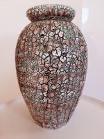 Large shrink-glazed ceramic vase by Károly Bán
