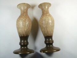 Retro industrial craftsman ceramic candle holders in a pair of 2 - from the 1970s-80s