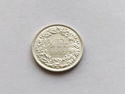 Svájc ezüst 1/2 frank 1957. B.