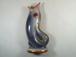 Retro régi jelzett iparművész iparművészeti kerámia hal halacska figura váza