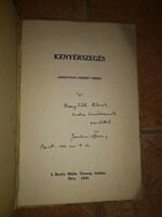 Dedikált Jankovich Ferenc: Kenyérszegés. Első kiadás. Párizs