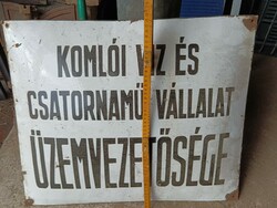 Rare!!! Original Antique Enamel Sign Dombor Water and Sewerage Works Operations Management