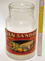 "Dán Sándor" címkés, "1.5 L"-es színtelen befőttes, dunsztos üveg (2497)