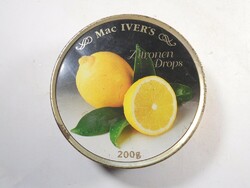 Retro - mac iver lemon dragee - metal box metal box storage sugar bowl - circa 1990s