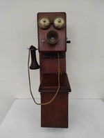 Antik telefon 1890-1910 nagy méretű falra szerelhető ritka készülék 661 6616