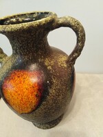 Kézműves kerámia váza - savmaratott
