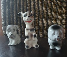 Porcelán kutya 3 db együtt