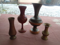 Collection of 4 handcrafted engraved vases