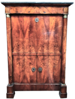 Antique empire writing cabinet with hidden solutions made of walnut