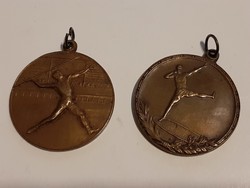 II. A pair of Ferenc Rákóczi upper trade bronze school medals with ears. Signo Ludwig