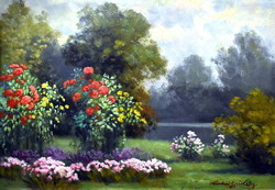 Tordai Székely Mihály (1890-1940) " VIRÁGZÓ PARK RÉSZLET "