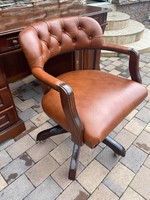 Franklin beech frame cowhide swivel chair for desk