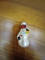 Karácsonyfadísz- mini üveg hóember