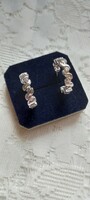 Silver zirconia stone earrings