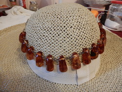 Antique amber necklaces with silver fittings