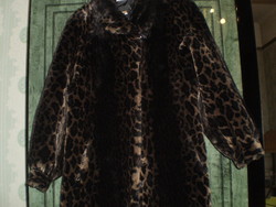 Faux fur tiger print long fur coat