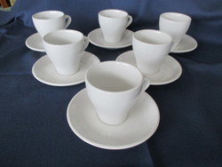 Italian design: acf porcelain cups with coasters - 6 new sets