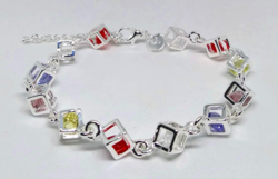 925-S silver-plated cube bracelet 189
