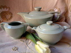 Mint green pirkenhammer teapot, sugar bowl and spout