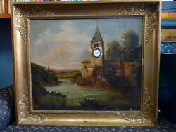 Very rare, antique picture clock approx. 1830!!!