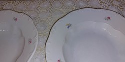 Zsolnay, small floral, 2 deep plates