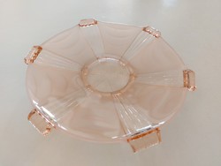Régi üveg kis tányér rózsaszín üvegtányér