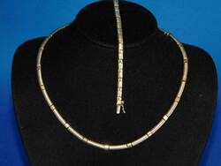 Gold two-tone 14k women's necklace + bracelet 29.8 Gr