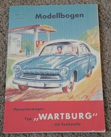 DDR, NDK, Wartburg 311 modell veterán autó kivágó, Minol ,retro reklám, old timer