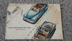 DDR, NDK, Wartburg 311 modell veterán autó prospektus ,retro reklám, old timer