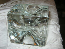 Sklo union Czech glass cube candle holder bohemia crystal cube9