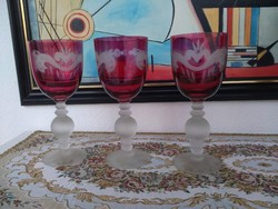 Unique ruby red crystal giant stemmed glasses