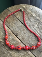 Necklace decorated with old plastic and Murano glass beads