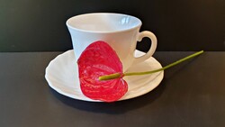 1 pc. White French porcelain tea cup and saucer.