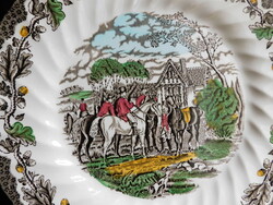 Myott country life hunting scene plate with acorn border 25 c,