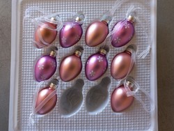 10 db rózsaszín selyemcukor színű üvegtojás, húsvéti dekoráció