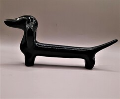 Rare black granite dachshund