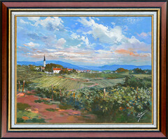 Kabul Adilov: Provence landscape - framed: 50x60cm - artwork: 40x50cm - 21/206