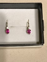 Antique gold earrings with synthetic ruby