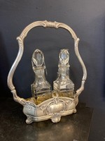 Oil and vinegar holder with silver frame (16)
