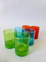 Retro,színes feles poharak,6db egyben,teljes készlet