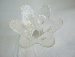 Flower shaped glass candle holder
