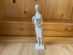 Zsolnay Török János lány női figura korsóval kancsóval pajzspecsétes modern retro mid century