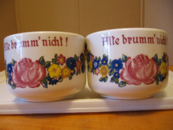2 pcs in one rose soup, muesli, tea cup, coma mug schramberg smf alte brumm nicht