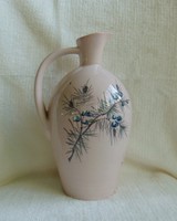 Old marked pale pink porcelain oil pourer with olive branches