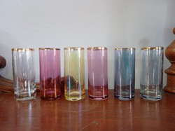 Retro színes üveg pohár készlet