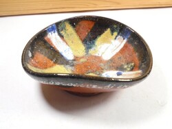 Retro old painted ceramic ashtray from the 1970s