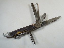 Antique old pocketknife deer antler handle with miköv inscription