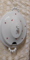 Zsolnay, a beautiful porcelain soup bowl with a small rose pattern / the garnish bowl is sold out!!!!!
